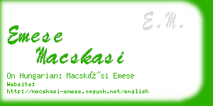 emese macskasi business card